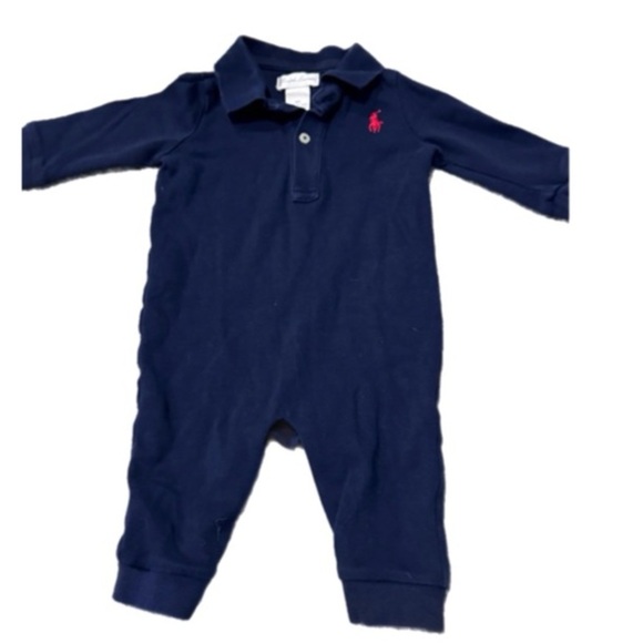 Ralph Lauren Other - Ralph Lauren Kids Polo Romper in Navy and Red